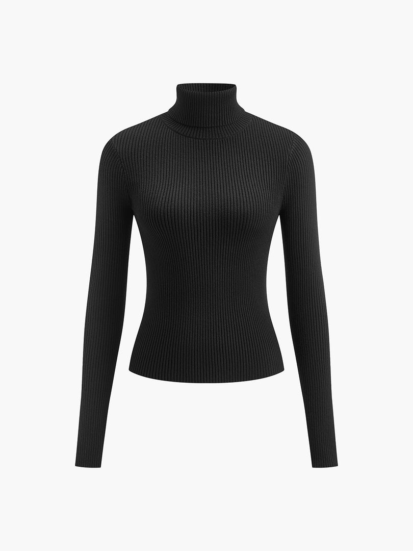 Women's Ribbed Turtleneck Top