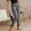 Women's Slim Fit Cargo Trousers in grey