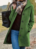 Women's Slim Fit Wool-Look Coat in green