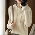 Women's Soft Knit Hoodie in cream