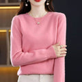 Women's Soft Round Neck Sweater in pink