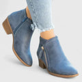 Women's Side Zip Ankle Boots in blue