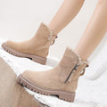 Women's Lined Suede-Look Ankle Boots in beige