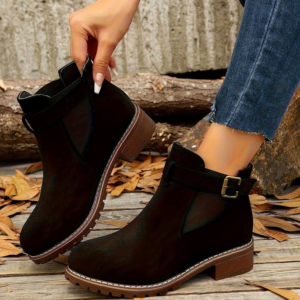 Women's Buckle Strap Chelsea Boots