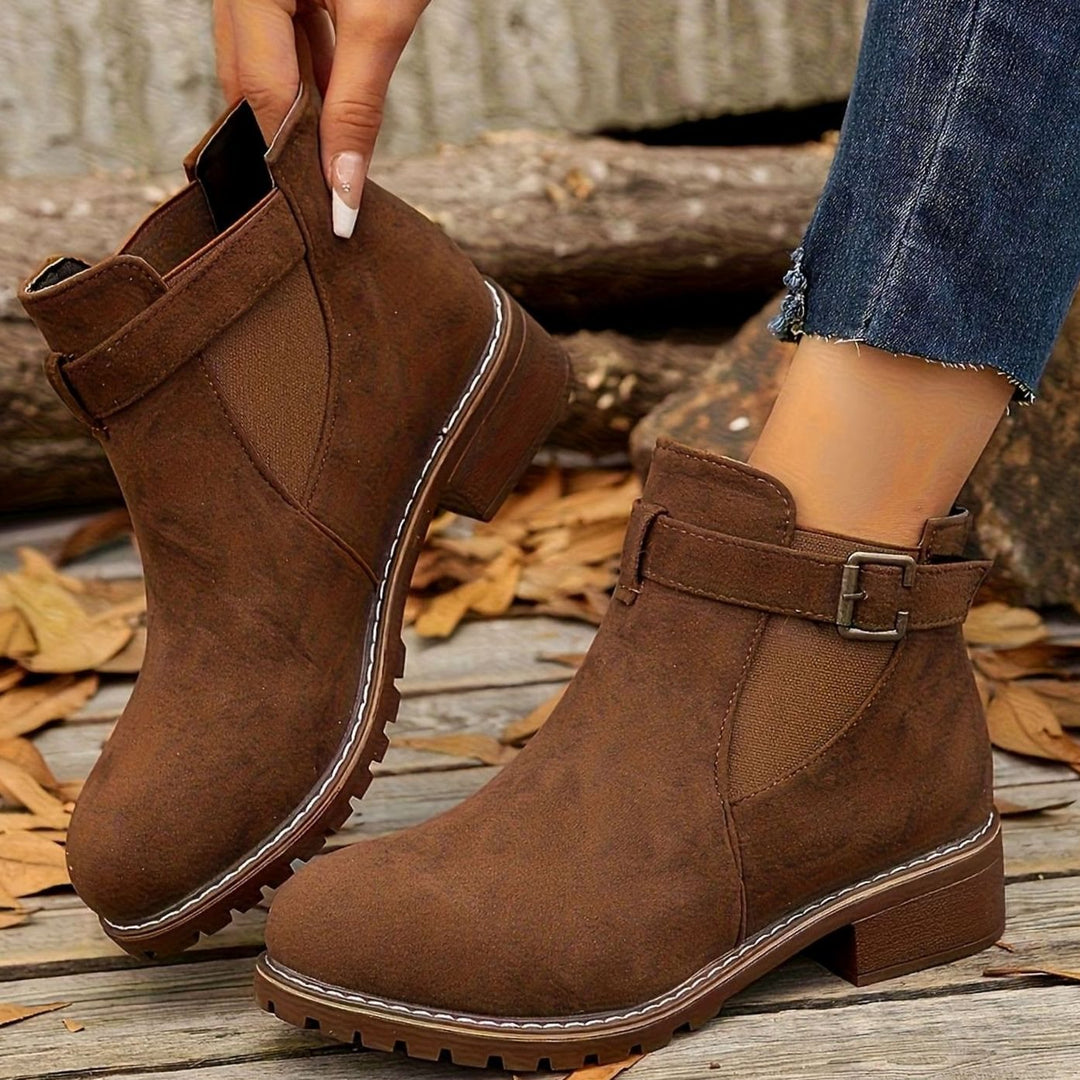 Women's Buckle Strap Chelsea Boots