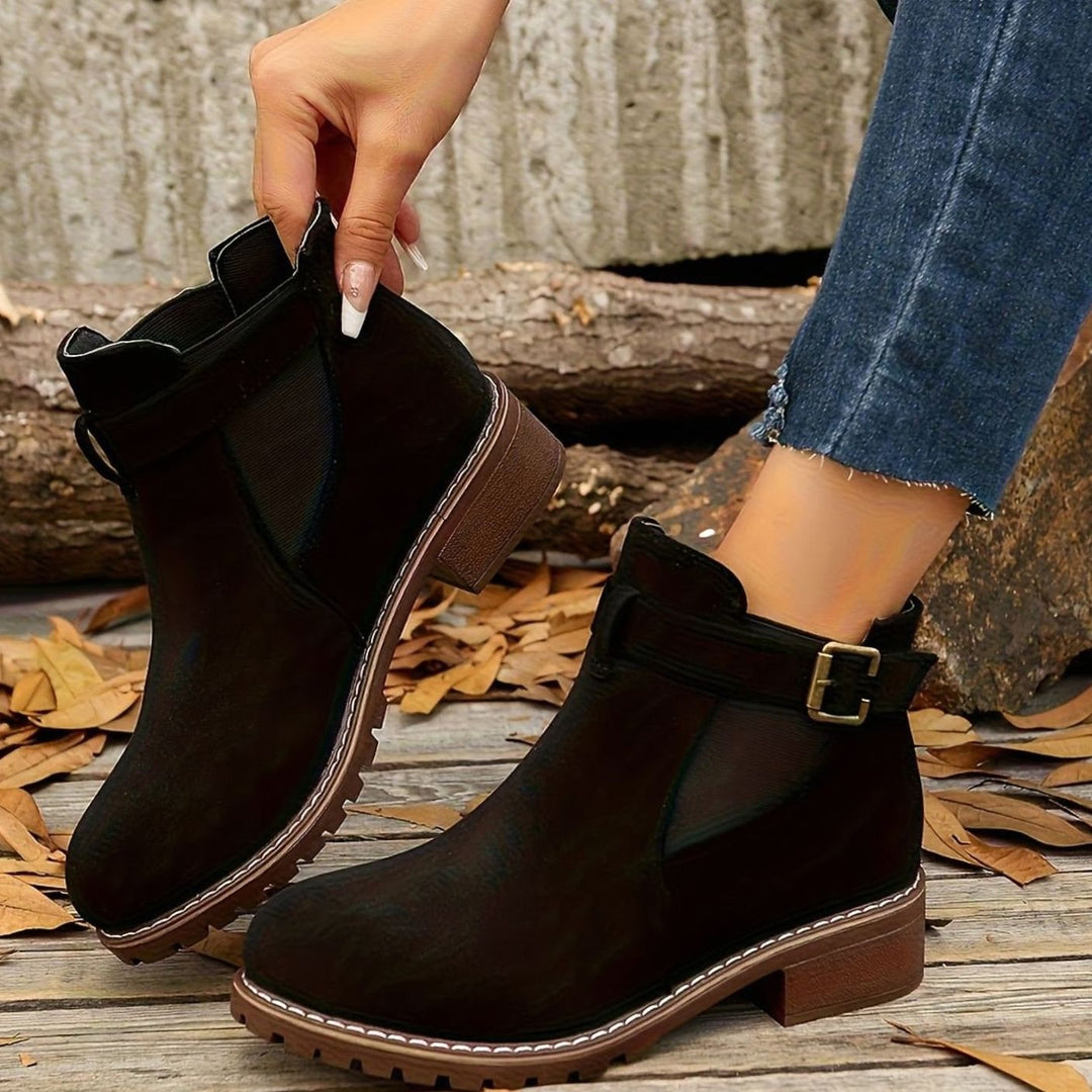 Women's Buckle Strap Chelsea Boots