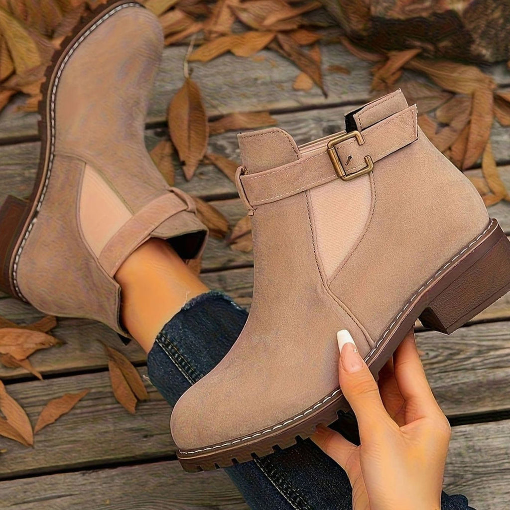 Women's Buckle Strap Chelsea Boots
