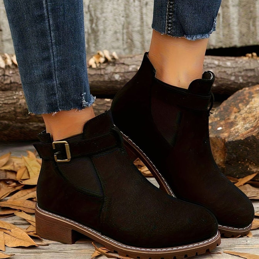 Women's Buckle Strap Chelsea Boots