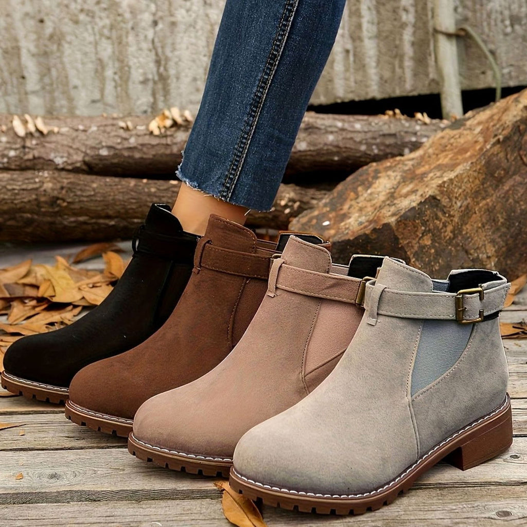 Women's Buckle Strap Chelsea Boots