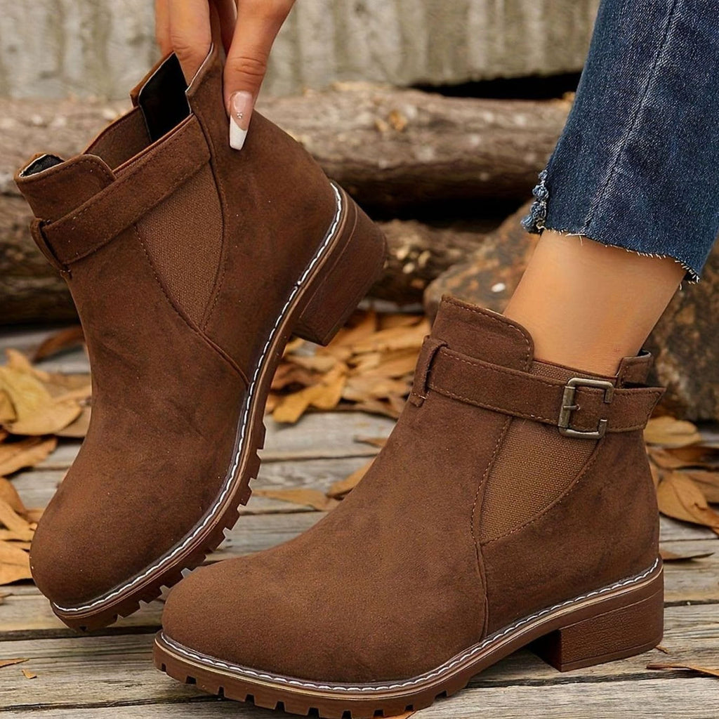 Women's Buckle Strap Chelsea Boots