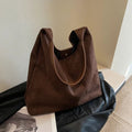 Women's suede look hobo bag in brown