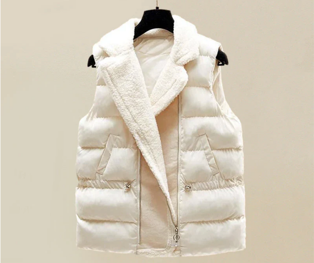 Close-up of the quilted gilet