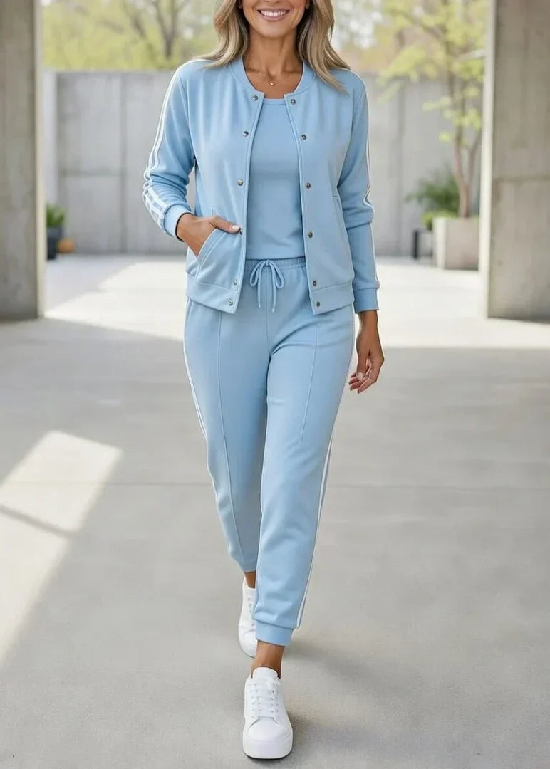 Women's Three-Piece Lounge Set in light blue