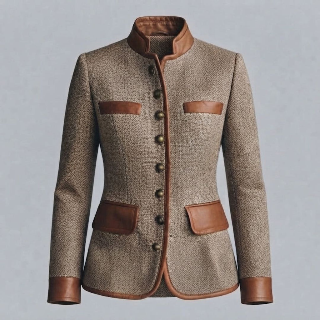 Women's tweed look riding jacket in brown tweed