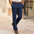 Men's straight leg office trousers in navy