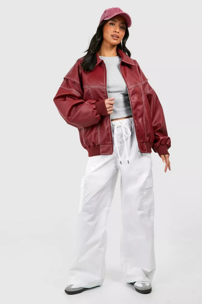 Women's oversized bomber jacket