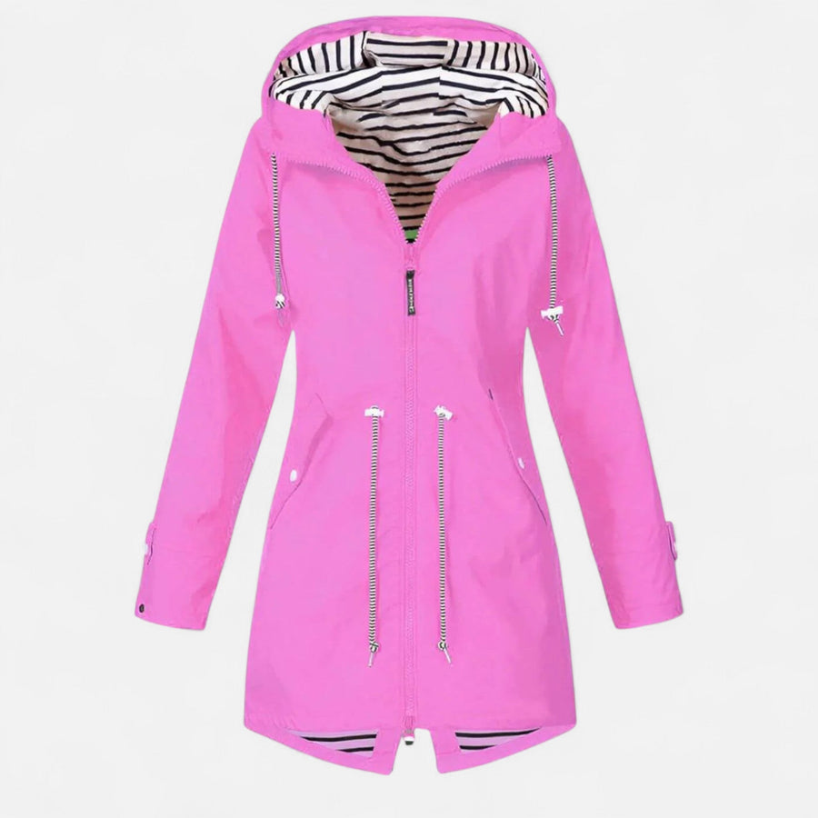 Women's Hooded Jacket with Drawstring Waist for Spring Days