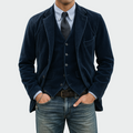 Men's blazer and waistcoat set in navy