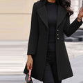 Women's wool blend coat in black